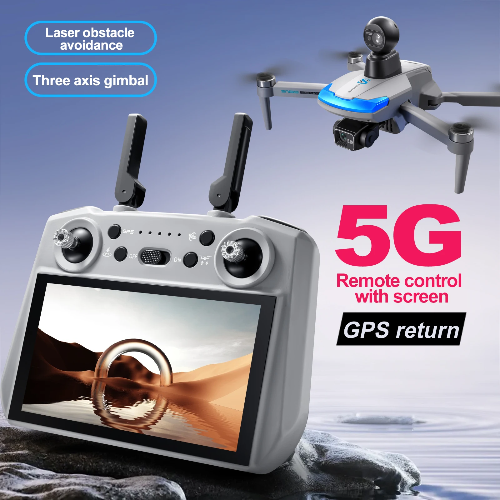 Dron profesional S185 2,7 K HD - Drone Gimbal 3 Axis reseña y precio